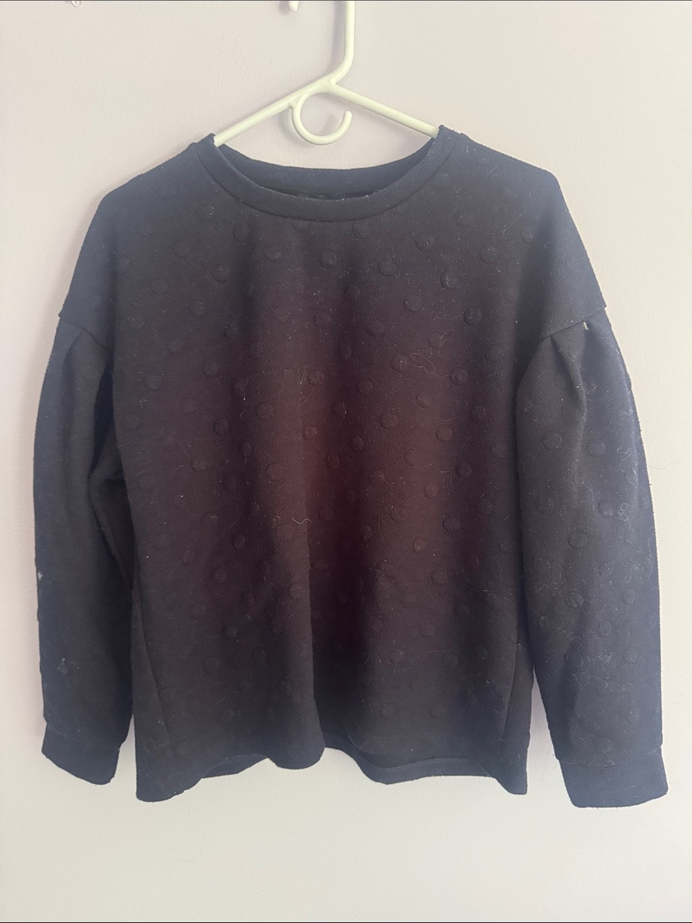 W5 Dark Navy Bubble-Textured Crewneck Sweater